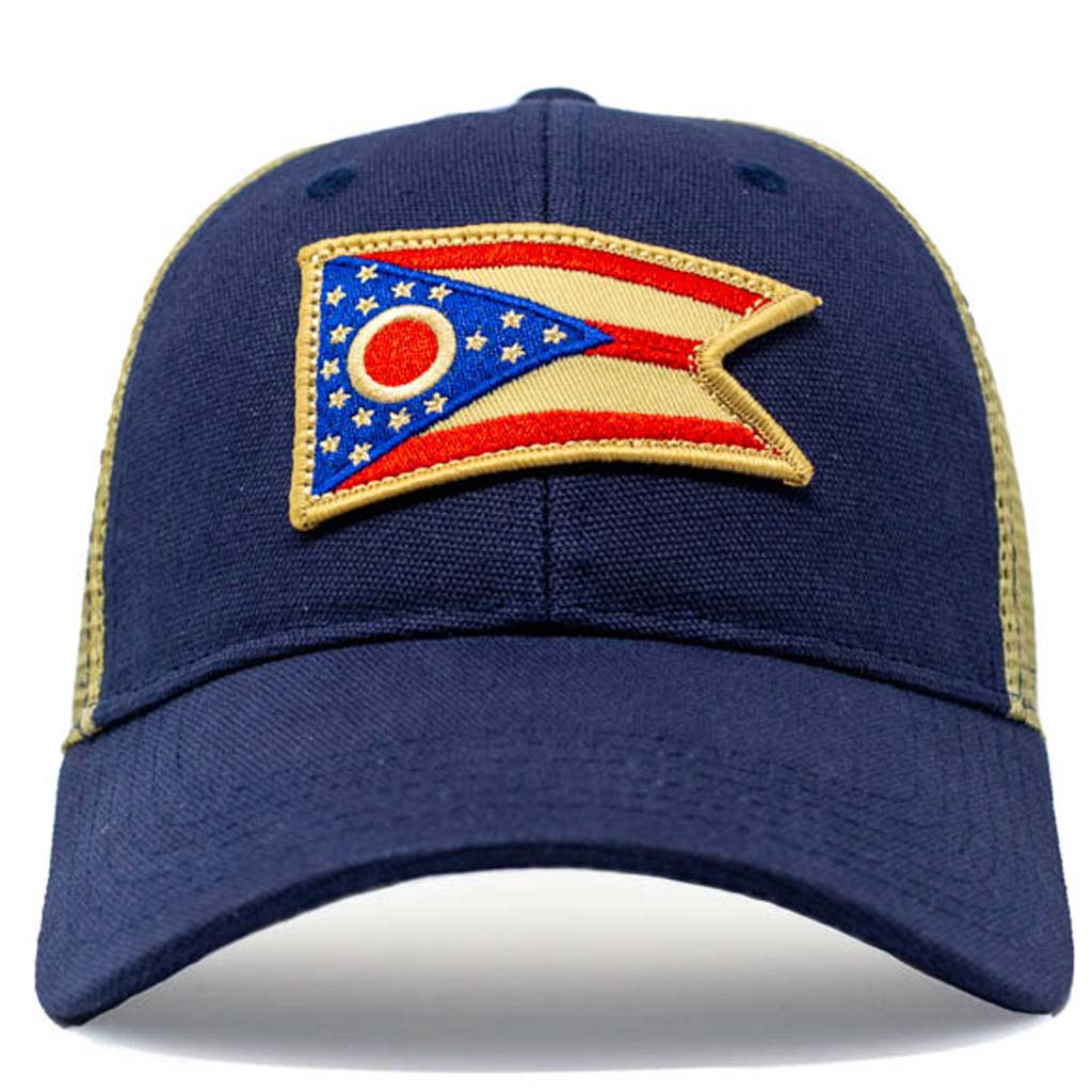 Ohio flag mesh trucker hat