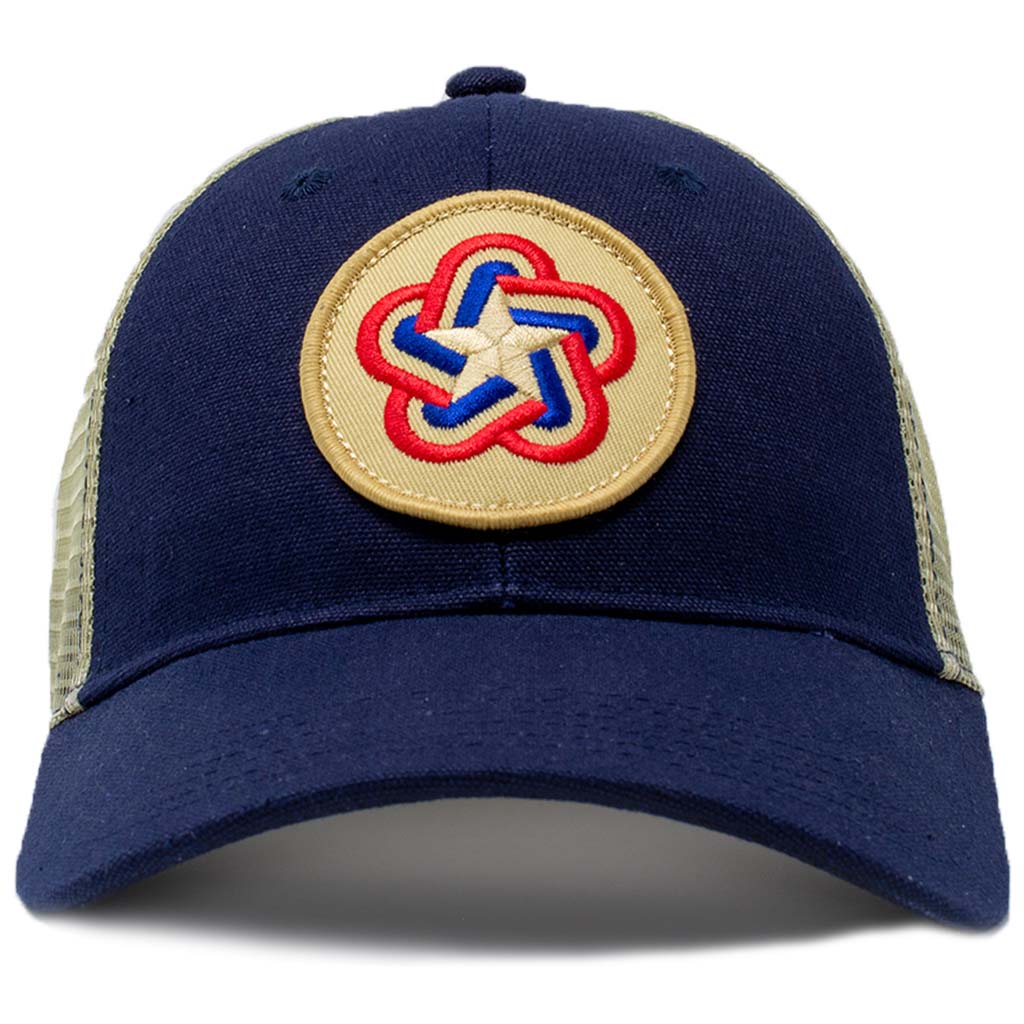 American revolution bicentennial logo flag mesh hat