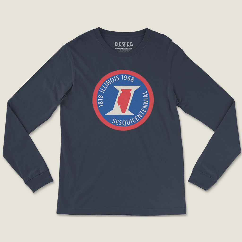 Illinois Sesquicentennial Badge Long Sleeve Tee